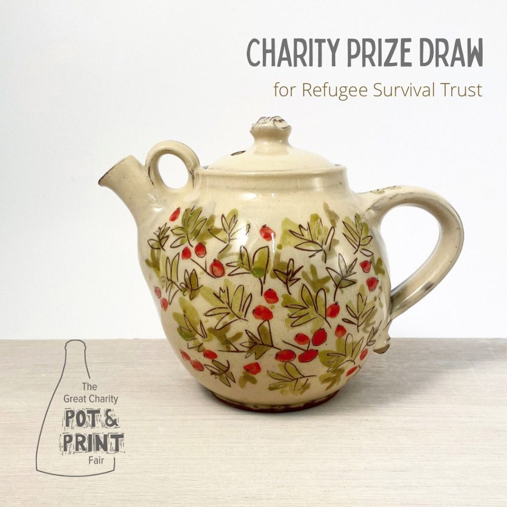 Image of hawthorn berry teapot offered by Michelle Low for prize draw to raise funds for RST.
